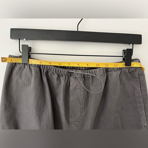 VTG ripstop grid maxi skirt: grey S-M w/ techy bungee cord drawstring + backslit - Picture 9 of 11